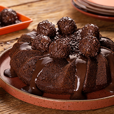 Bolo vulcão de brigadeiro